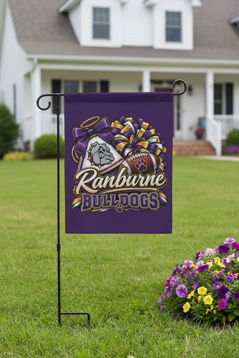 Bulldogs garden flag in a front yard