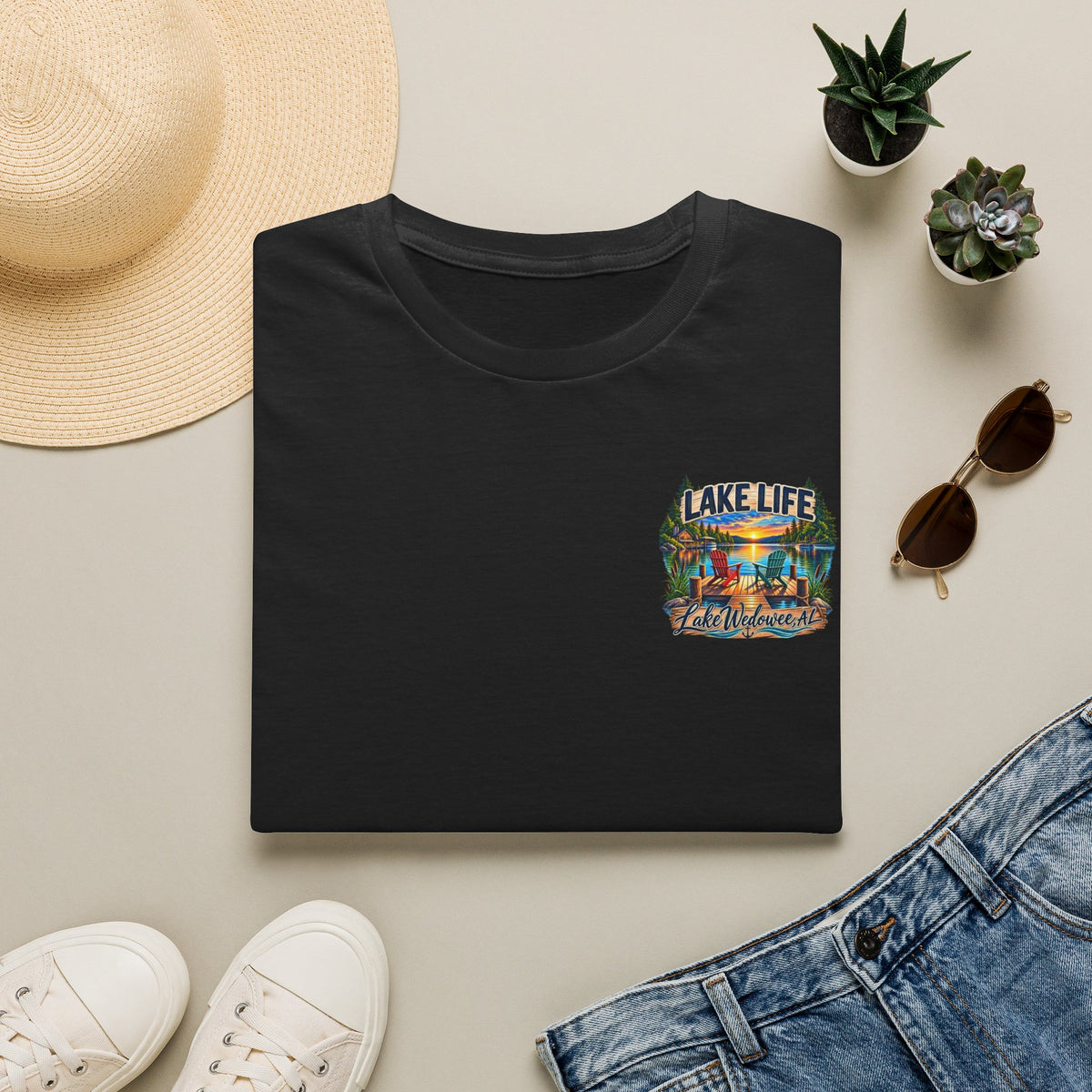 Lake Life T‑Shirt — Vintage Lakeside Sunset Graphic Tee