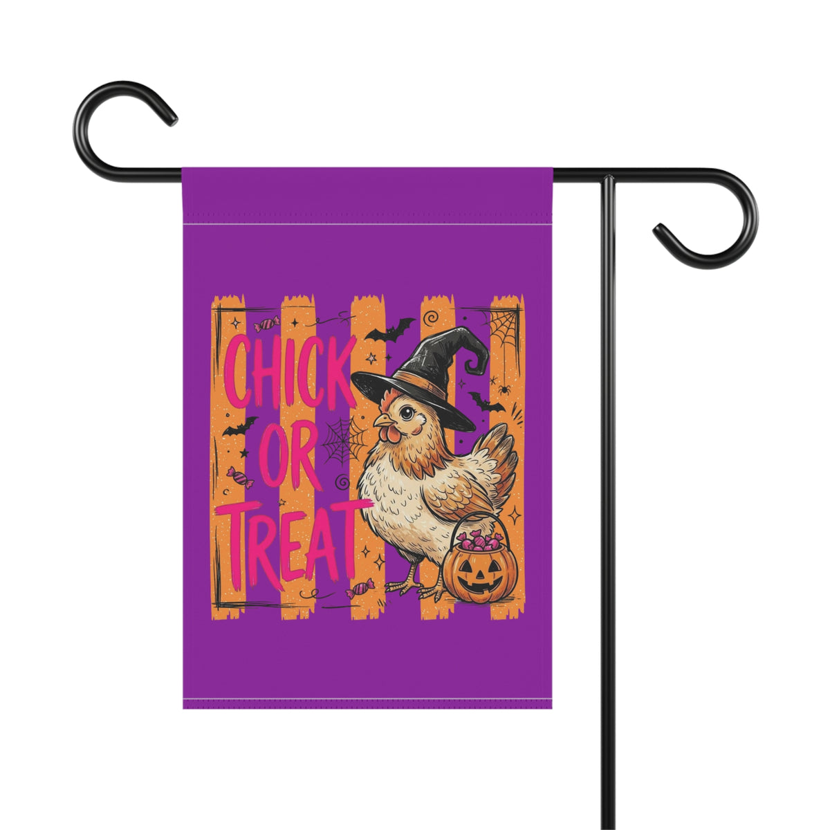 Halloween Chick Garden Flag — "Chick or Treat" Decorative House Banner