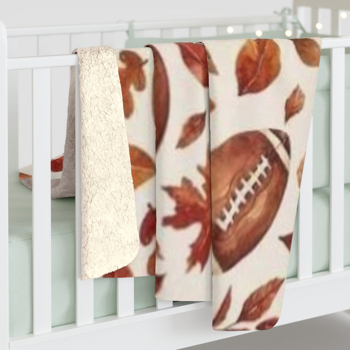 Autumn Football Sherpa Blanket
