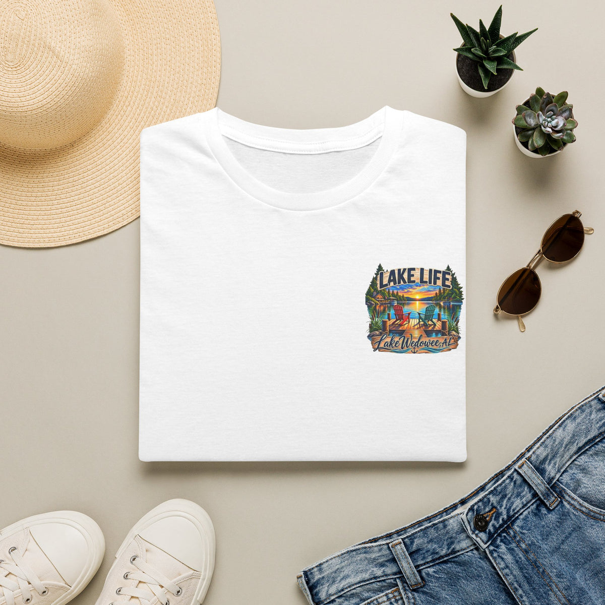 Lake Life T‑Shirt — Vintage Lakeside Sunset Graphic Tee