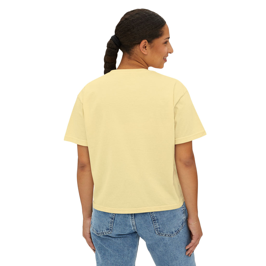 Women's Boxy Tee – Scenic Horse Double Exposure Graphic