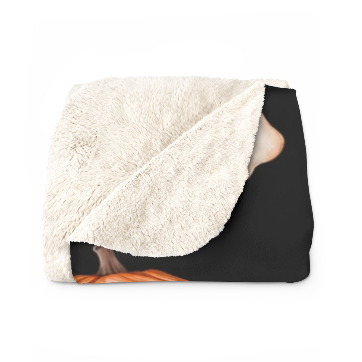 Halloween Sherpa Blanket — Cute Ghosts & Jack-o'-Lanterns Fleece Throw