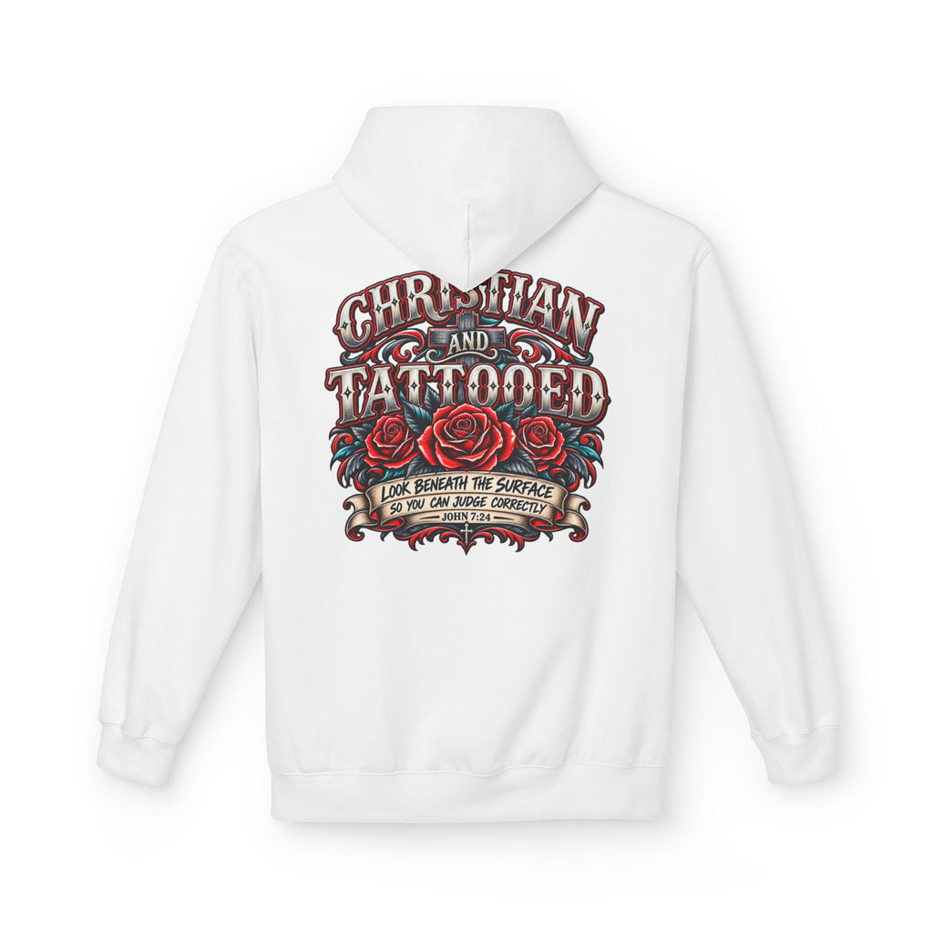 Hoodie - Christian and Tattooed Graphic Pullover (Look Beneath the Surface)