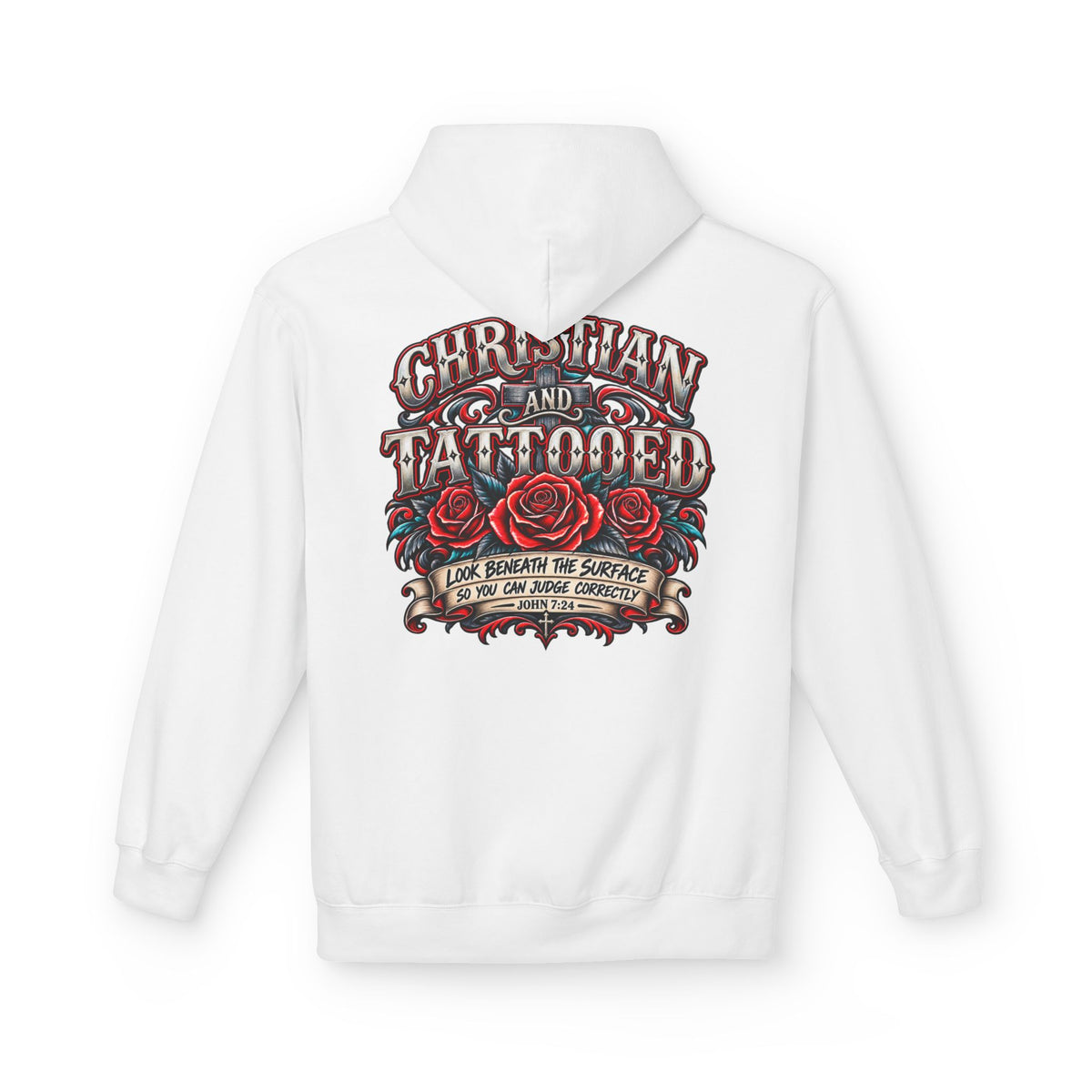 Hoodie - Christian and Tattooed Graphic Pullover (Look Beneath the Surface)