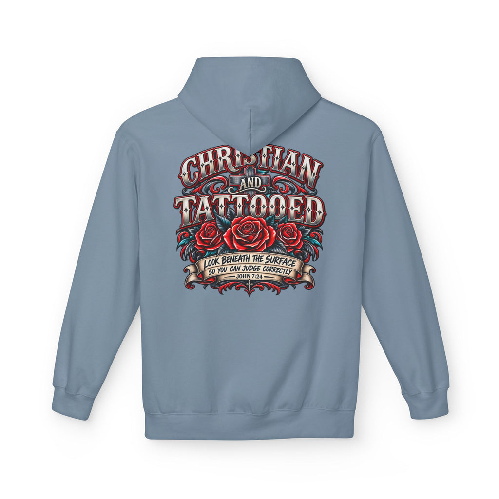 Hoodie - Christian and Tattooed Graphic Pullover (Look Beneath the Surface)