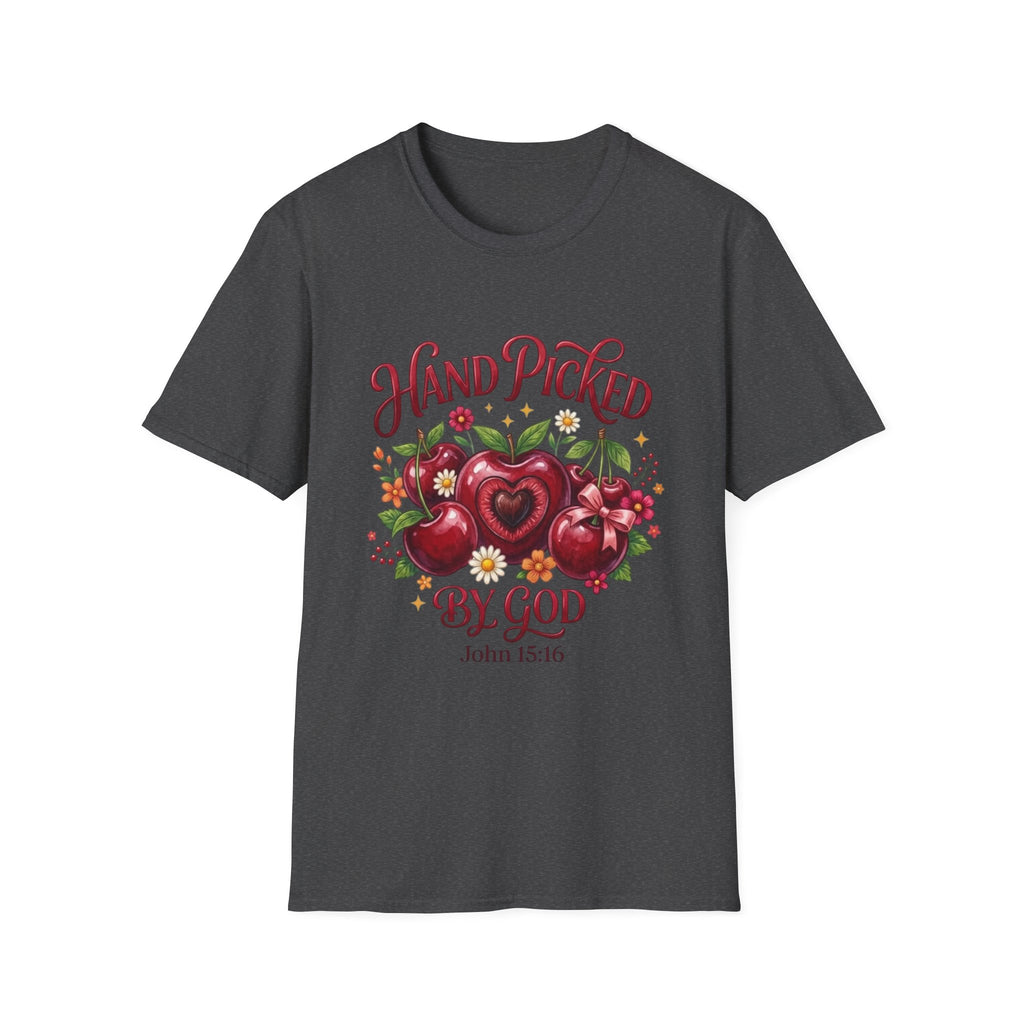 T-Shirt — "Hand Picked by God" Floral Faith Tee (John 15:16)