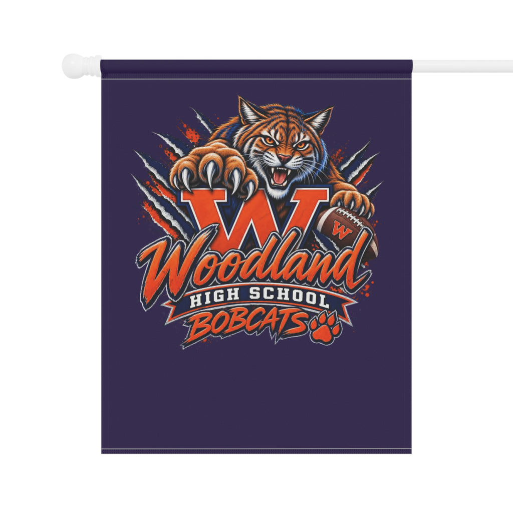 Woodland Bobcats Garden Flag — High School Mascot House Banner