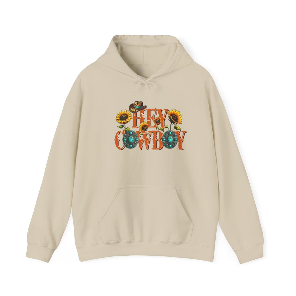 Hey Cowboy Hoodie — Sunflower Western Graphic Pullover