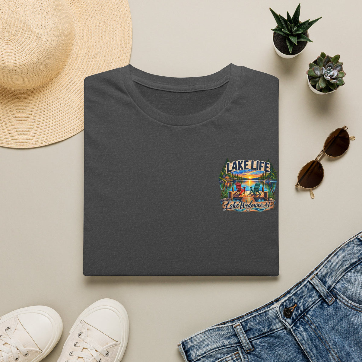Lake Life T‑Shirt — Vintage Lakeside Sunset Graphic Tee