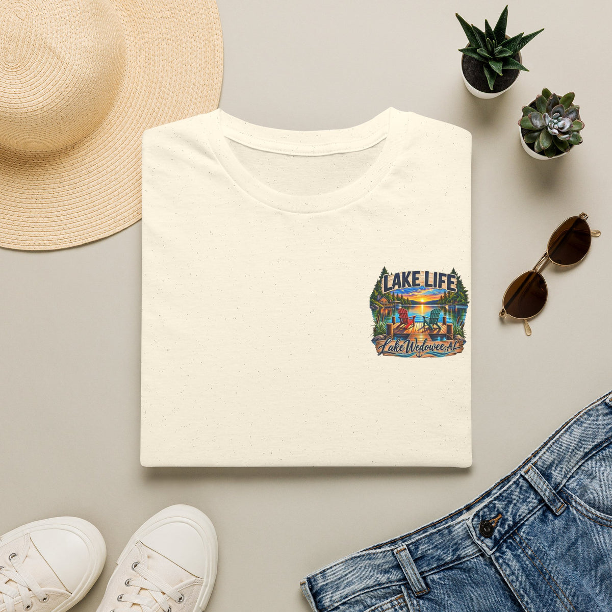 Lake Life T‑Shirt — Vintage Lakeside Sunset Graphic Tee