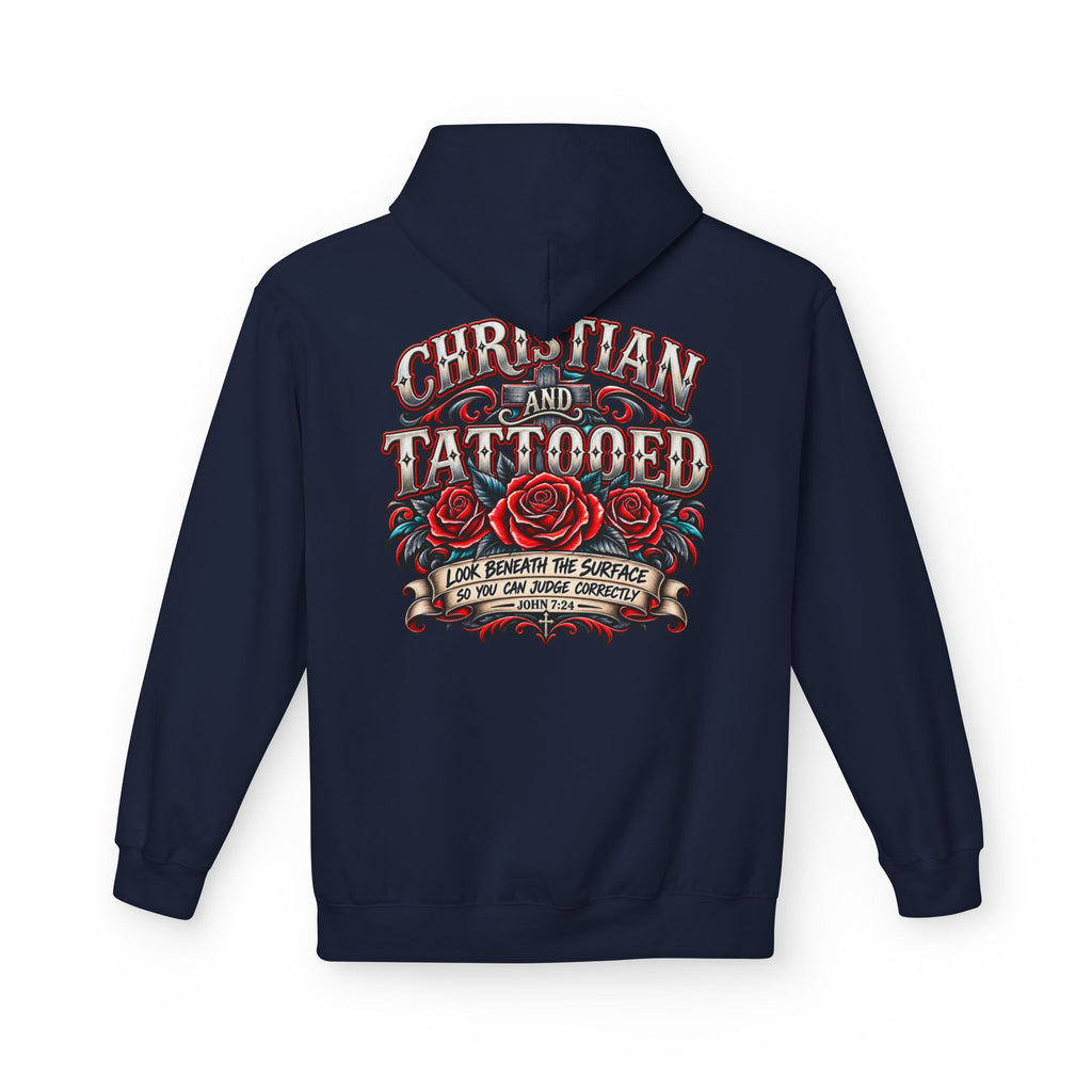 Hoodie - Christian and Tattooed Graphic Pullover (Look Beneath the Surface)