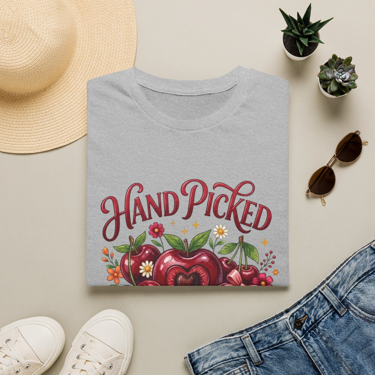 T-Shirt — "Hand Picked by God" Floral Faith Tee (John 15:16)