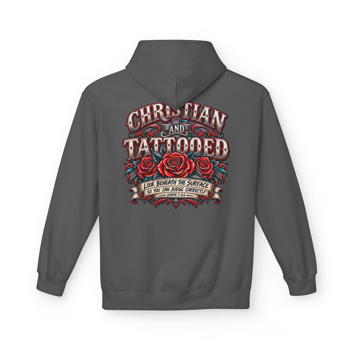 Hoodie - Christian and Tattooed Graphic Pullover (Look Beneath the Surface)