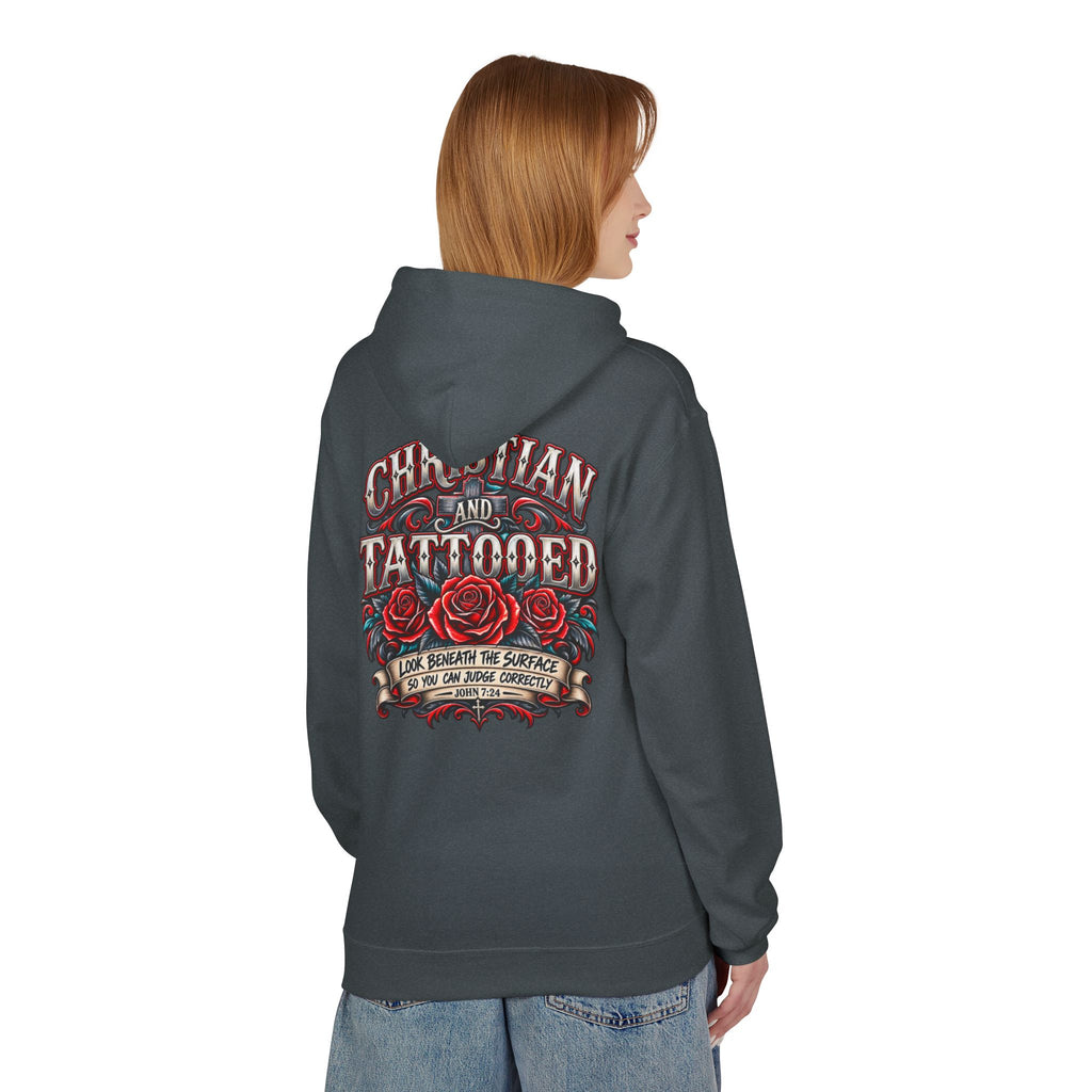 Hoodie - Christian and Tattooed Graphic Pullover (Look Beneath the Surface)