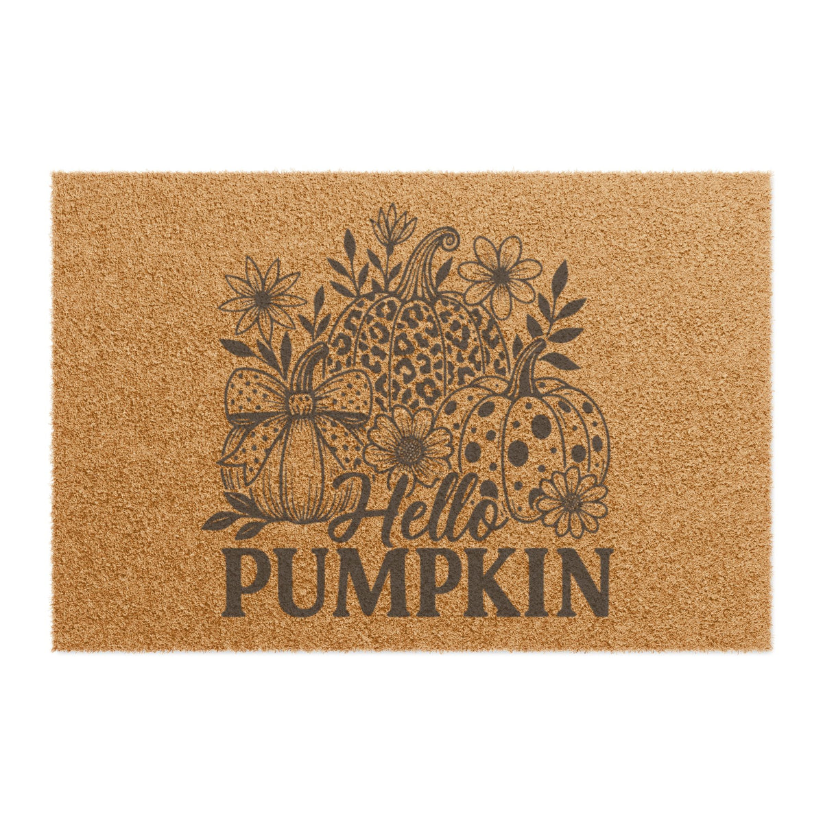 Hello Pumpkin Doormat — Fall Pumpkin Welcome Mat