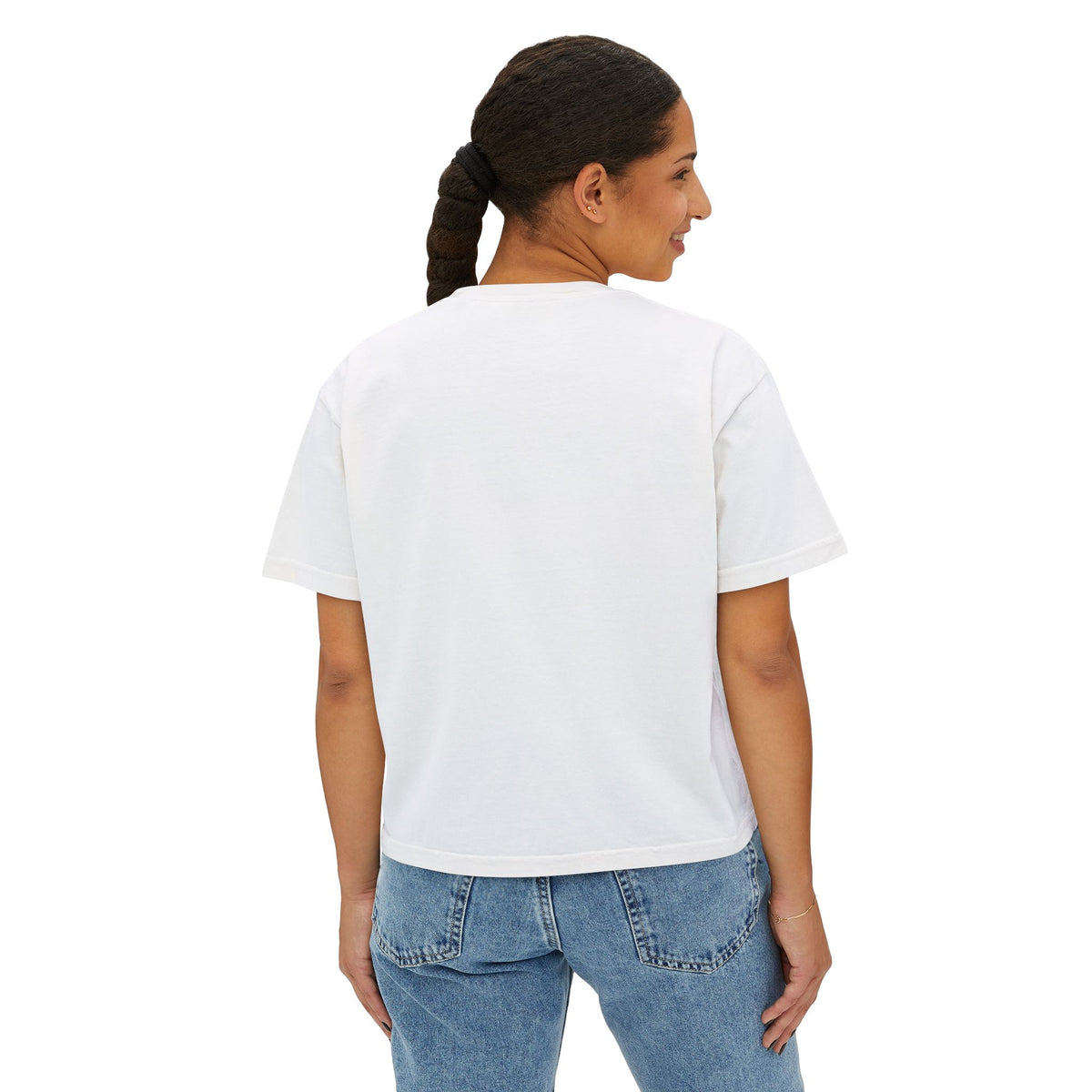 Women's Boxy Tee – Scenic Horse Double Exposure Graphic