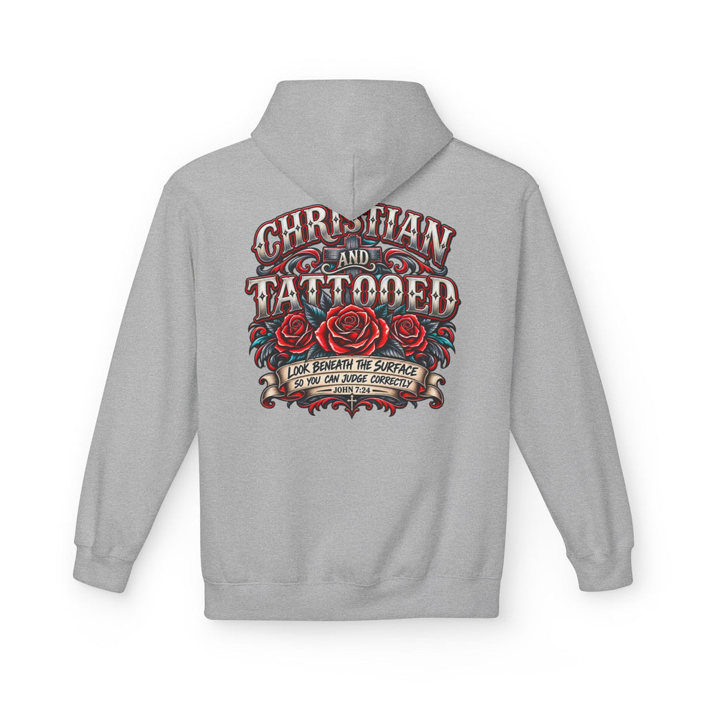 Hoodie - Christian and Tattooed Graphic Pullover (Look Beneath the Surface)