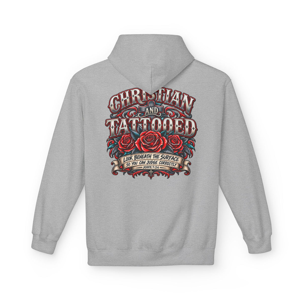 Hoodie - Christian and Tattooed Graphic Pullover (Look Beneath the Surface)