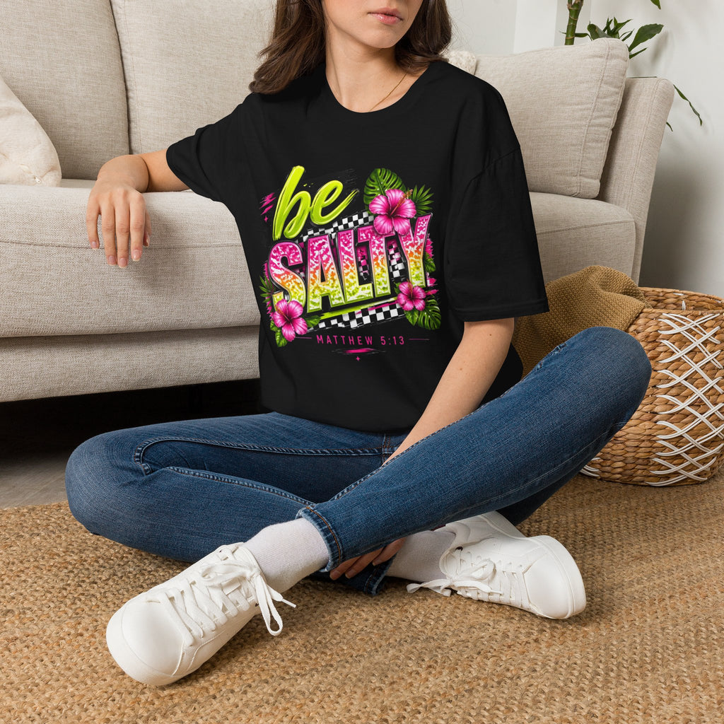 Be Salty Tropical T-Shirt — Floral Retro Beach Vibe Tee