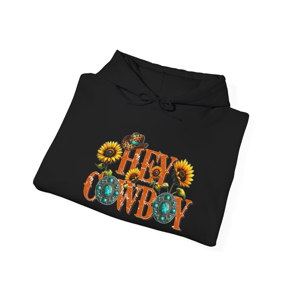 Hey Cowboy Hoodie — Sunflower Western Graphic Pullover