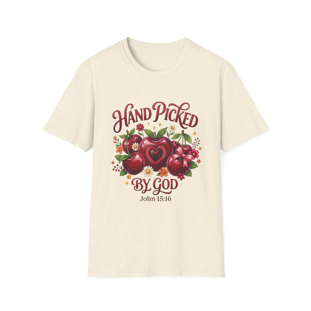 T-Shirt — "Hand Picked by God" Floral Faith Tee (John 15:16)