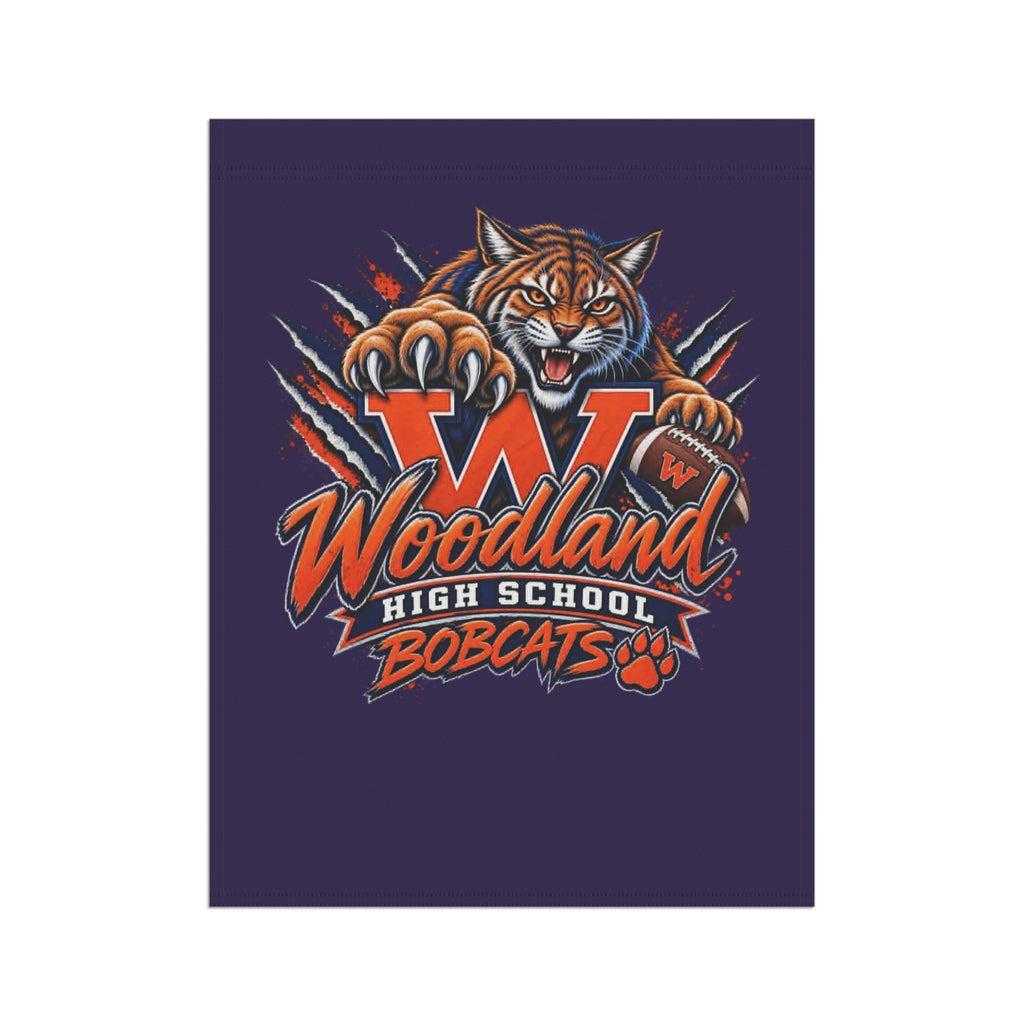 Woodland Bobcats Garden Flag — High School Mascot House Banner
