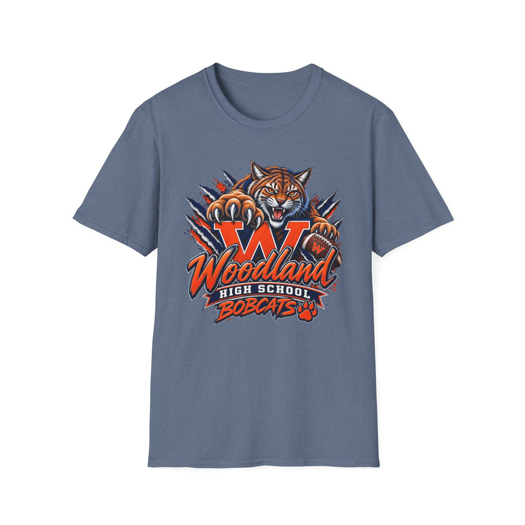Bobcats High School T-Shirt — Woodland 'W' Mascot Tiger Design