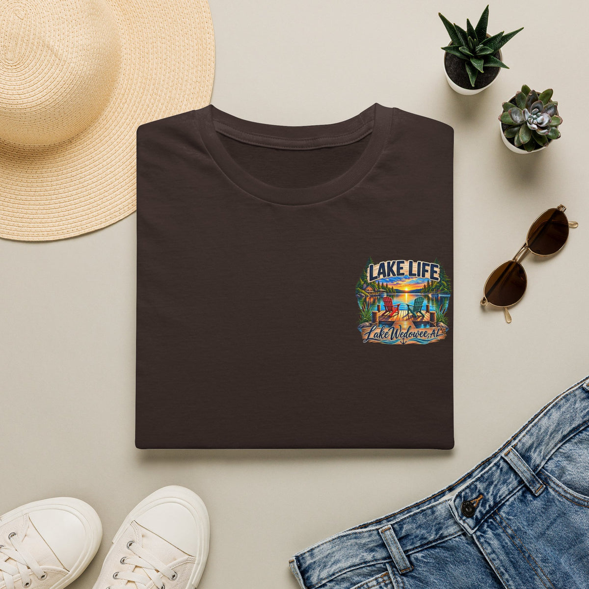 Lake Life T‑Shirt — Vintage Lakeside Sunset Graphic Tee