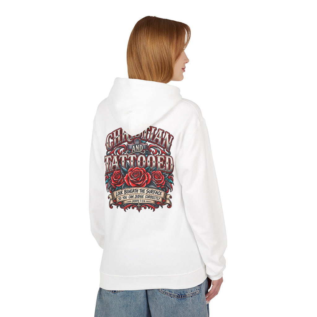 Hoodie - Christian and Tattooed Graphic Pullover (Look Beneath the Surface)