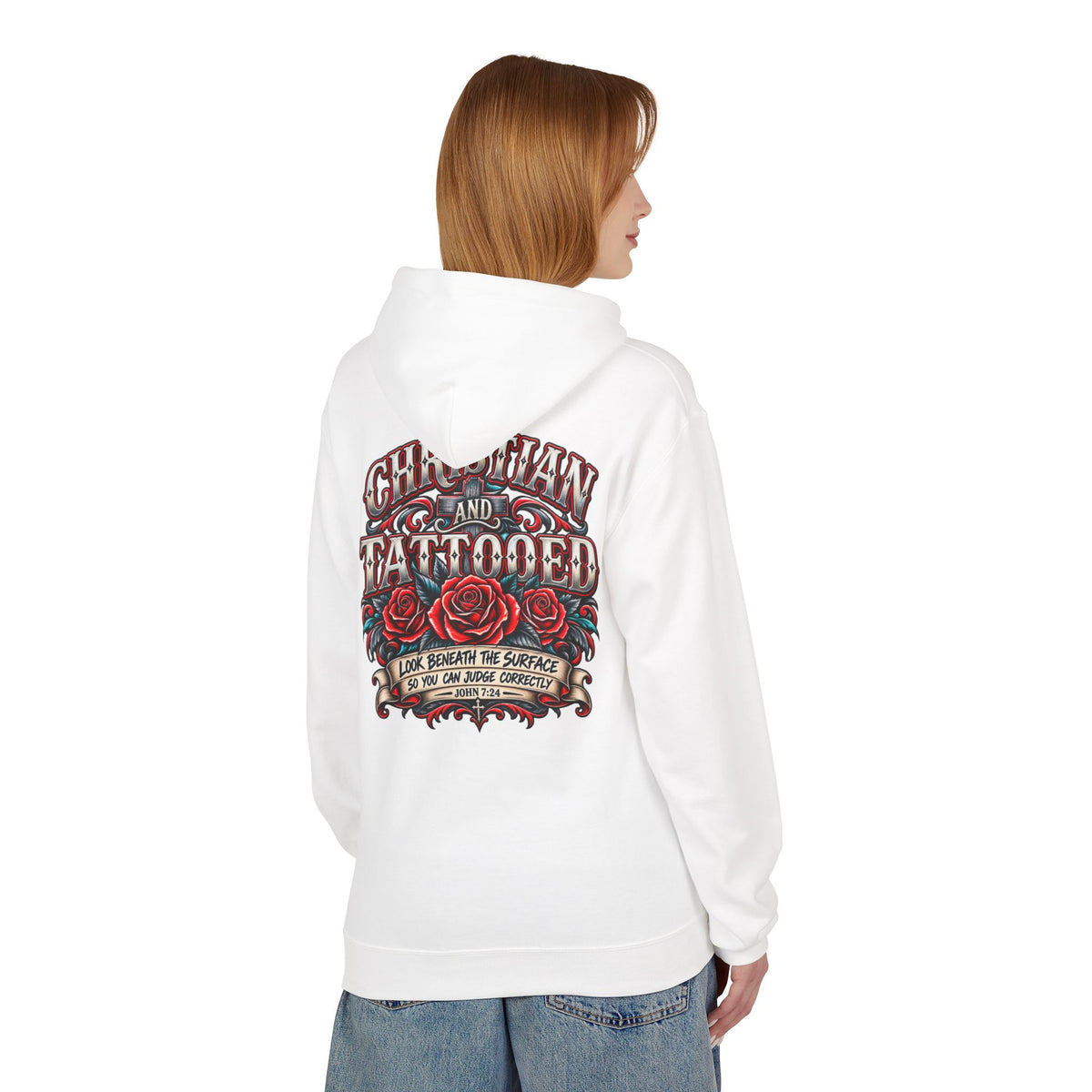 Hoodie - Christian and Tattooed Graphic Pullover (Look Beneath the Surface)