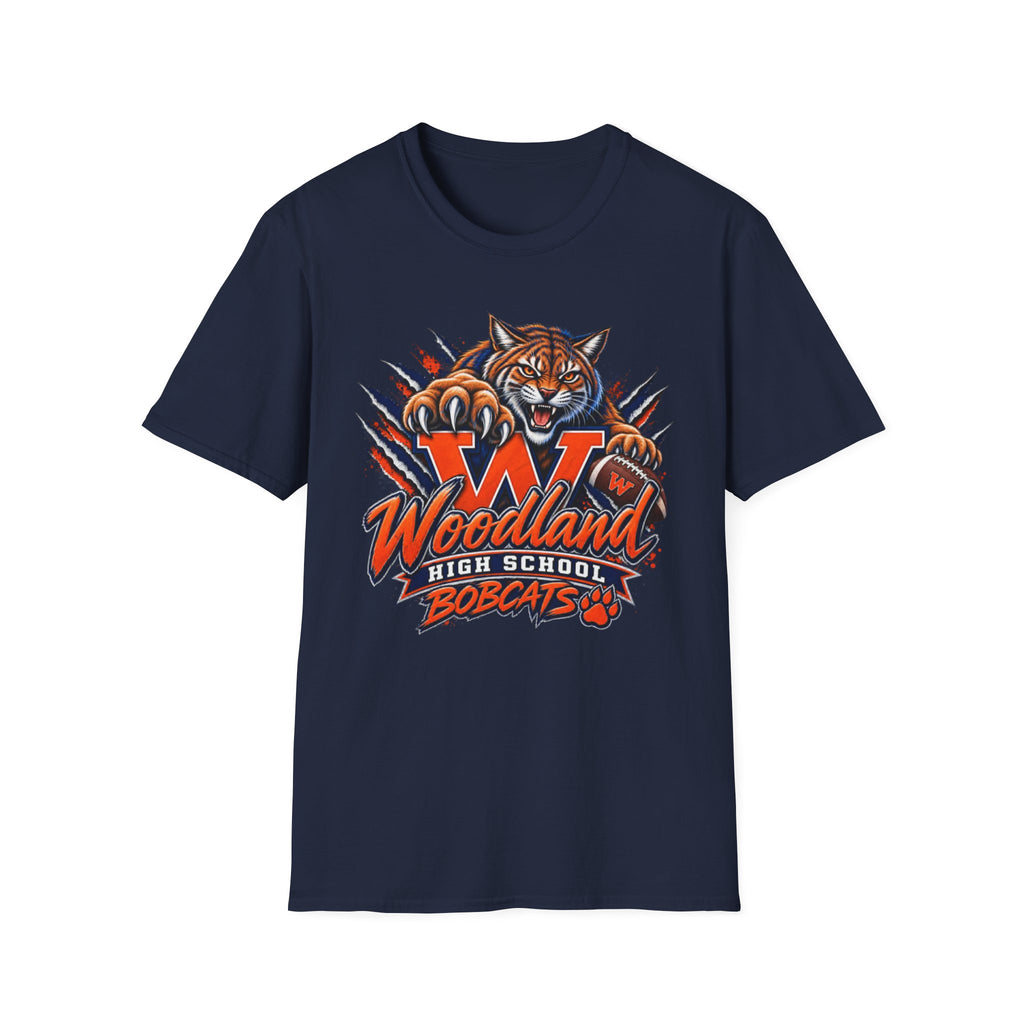 Bobcats High School T-Shirt — Woodland 'W' Mascot Tiger Design