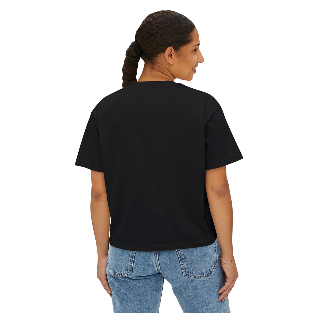 Women's Boxy Tee – Scenic Horse Double Exposure Graphic