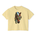 Women's Boxy Tee – Scenic Horse Double Exposure Graphic