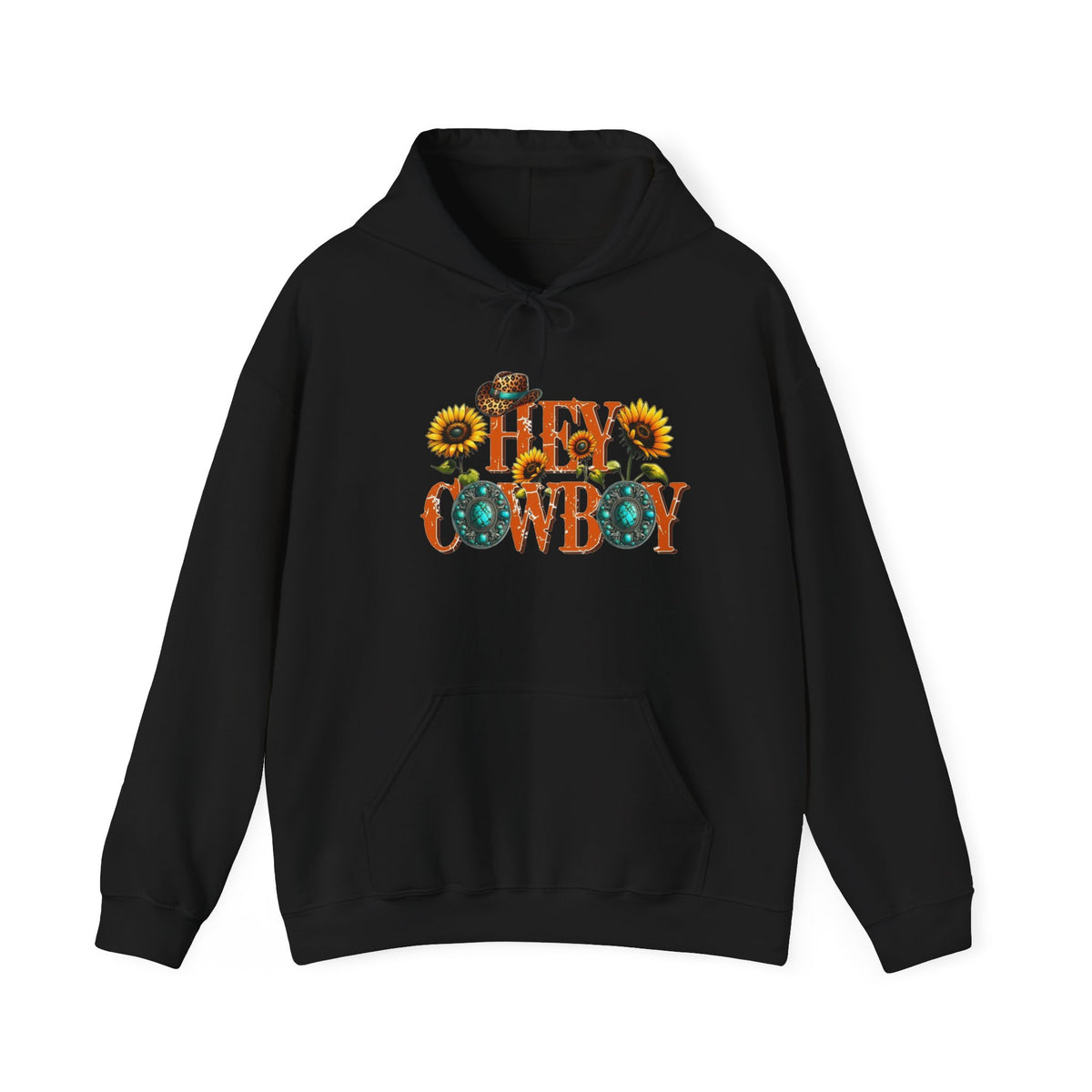 Hey Cowboy Hoodie — Sunflower Western Graphic Pullover