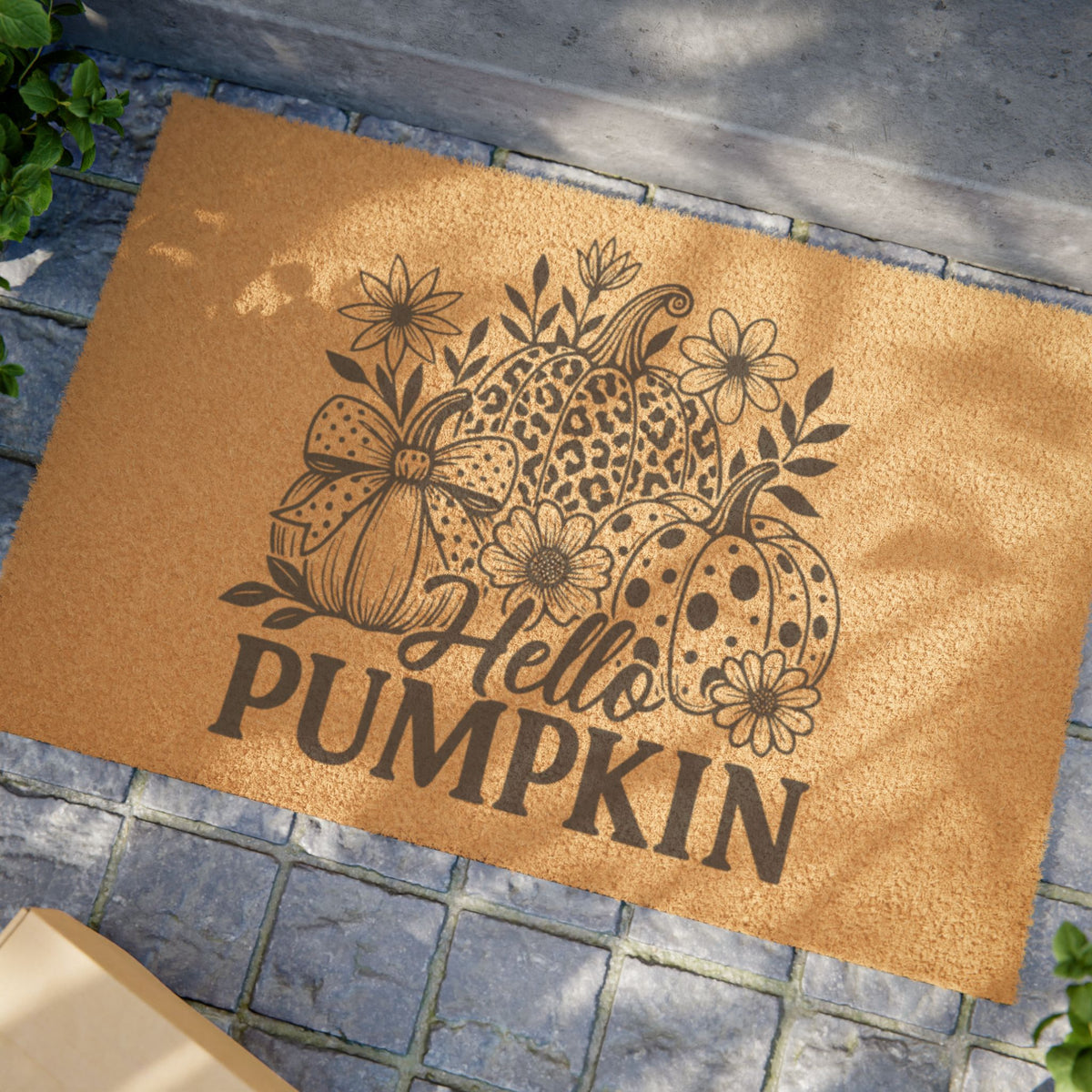 Hello Pumpkin Doormat — Fall Pumpkin Welcome Mat