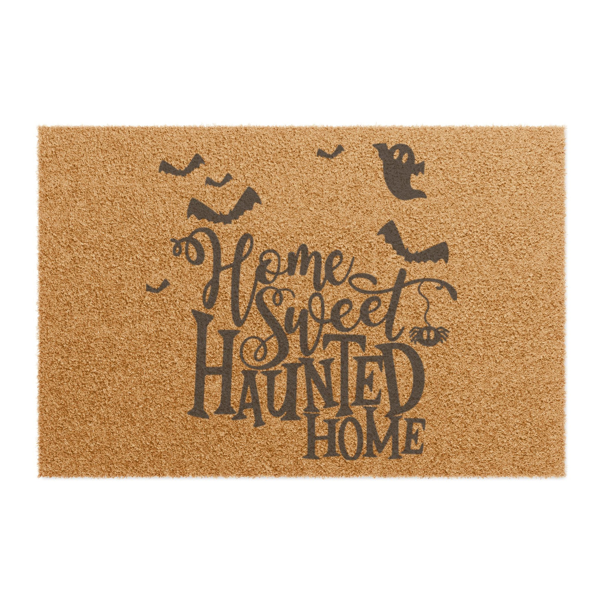 Home Sweet Haunted Home Doormat – Halloween Welcome Mat with Ghosts & Bats