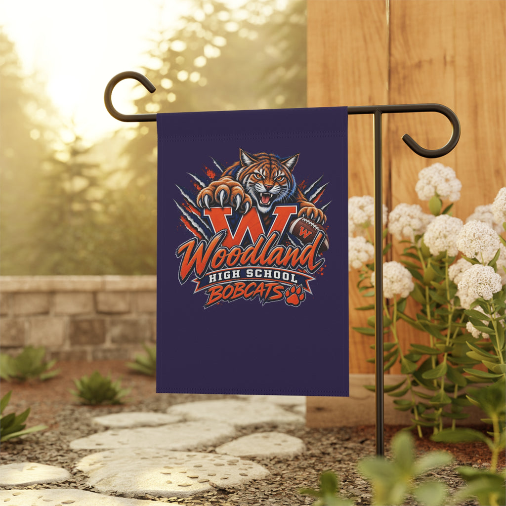 Woodland Bobcats Garden Flag — High School Mascot House Banner