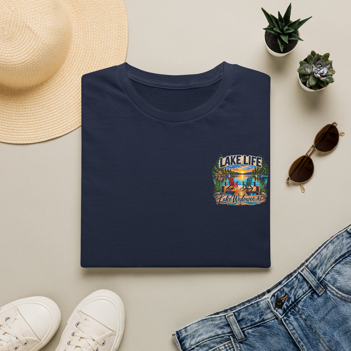 Lake Life T‑Shirt — Vintage Lakeside Sunset Graphic Tee
