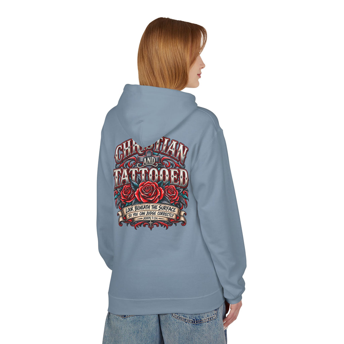 Hoodie - Christian and Tattooed Graphic Pullover (Look Beneath the Surface)