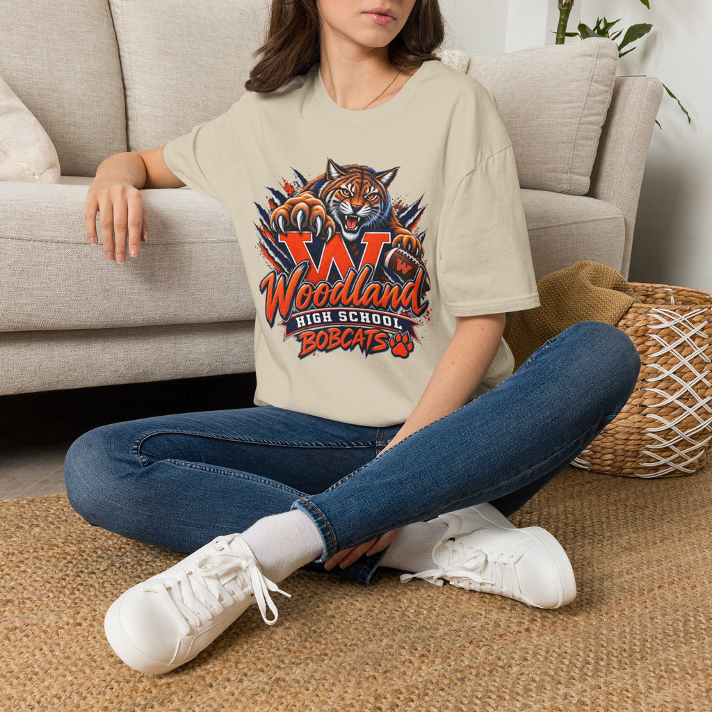 Bobcats High School T-Shirt — Woodland 'W' Mascot Tiger Design