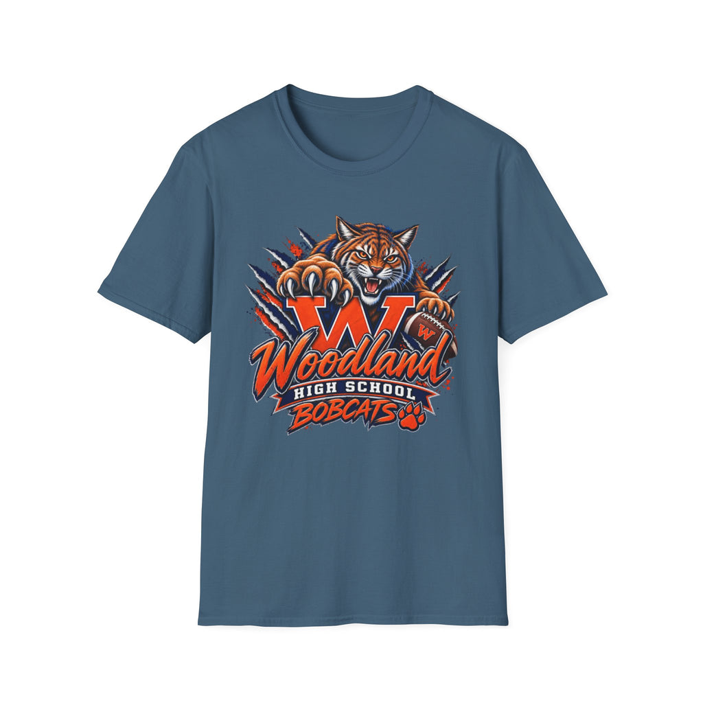 Bobcats High School T-Shirt — Woodland 'W' Mascot Tiger Design