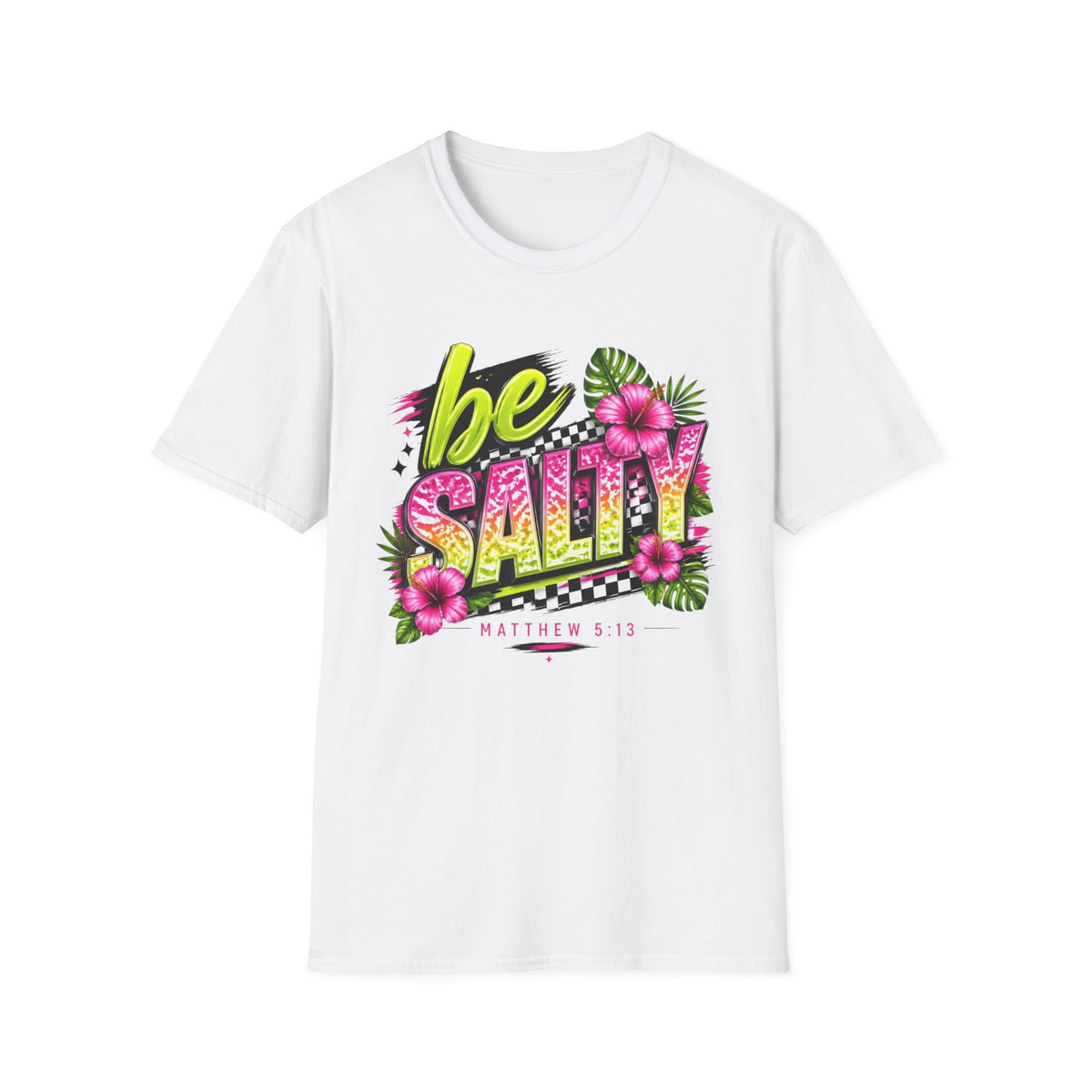 Be Salty Tropical T-Shirt — Floral Retro Beach Vibe Tee