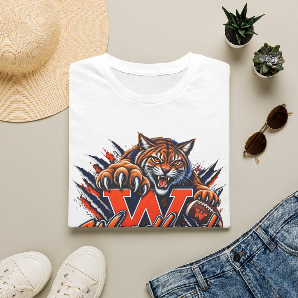 Bobcats High School T-Shirt — Woodland 'W' Mascot Tiger Design