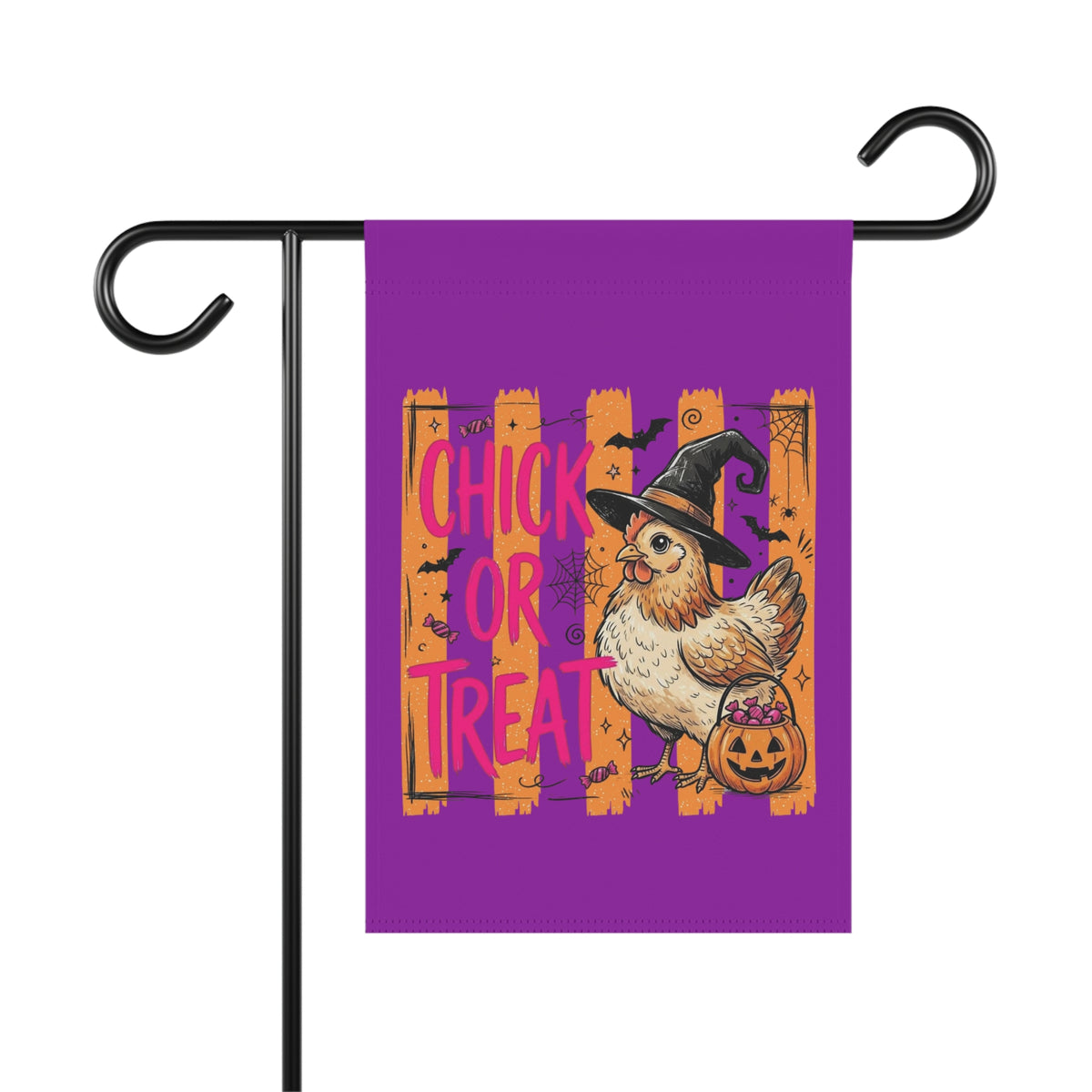 Halloween Chick Garden Flag — "Chick or Treat" Decorative House Banner