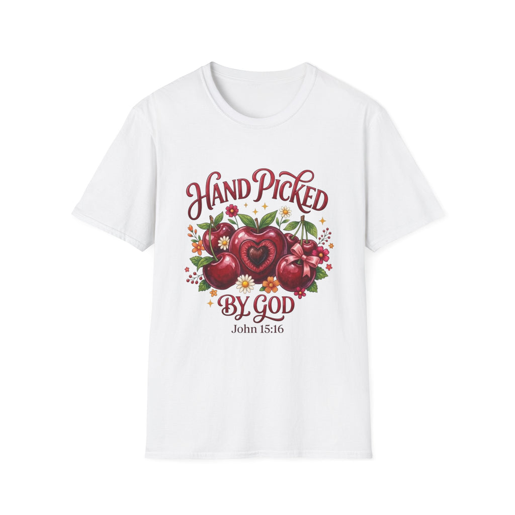 T-Shirt — "Hand Picked by God" Floral Faith Tee (John 15:16)