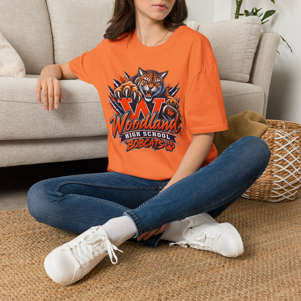 Bobcats High School T-Shirt — Woodland 'W' Mascot Tiger Design