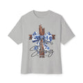 Cross & Bow Tee - Jesus Is Strong Graphic Oversized T-Shirt