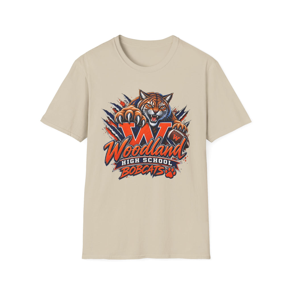 Bobcats High School T-Shirt — Woodland 'W' Mascot Tiger Design
