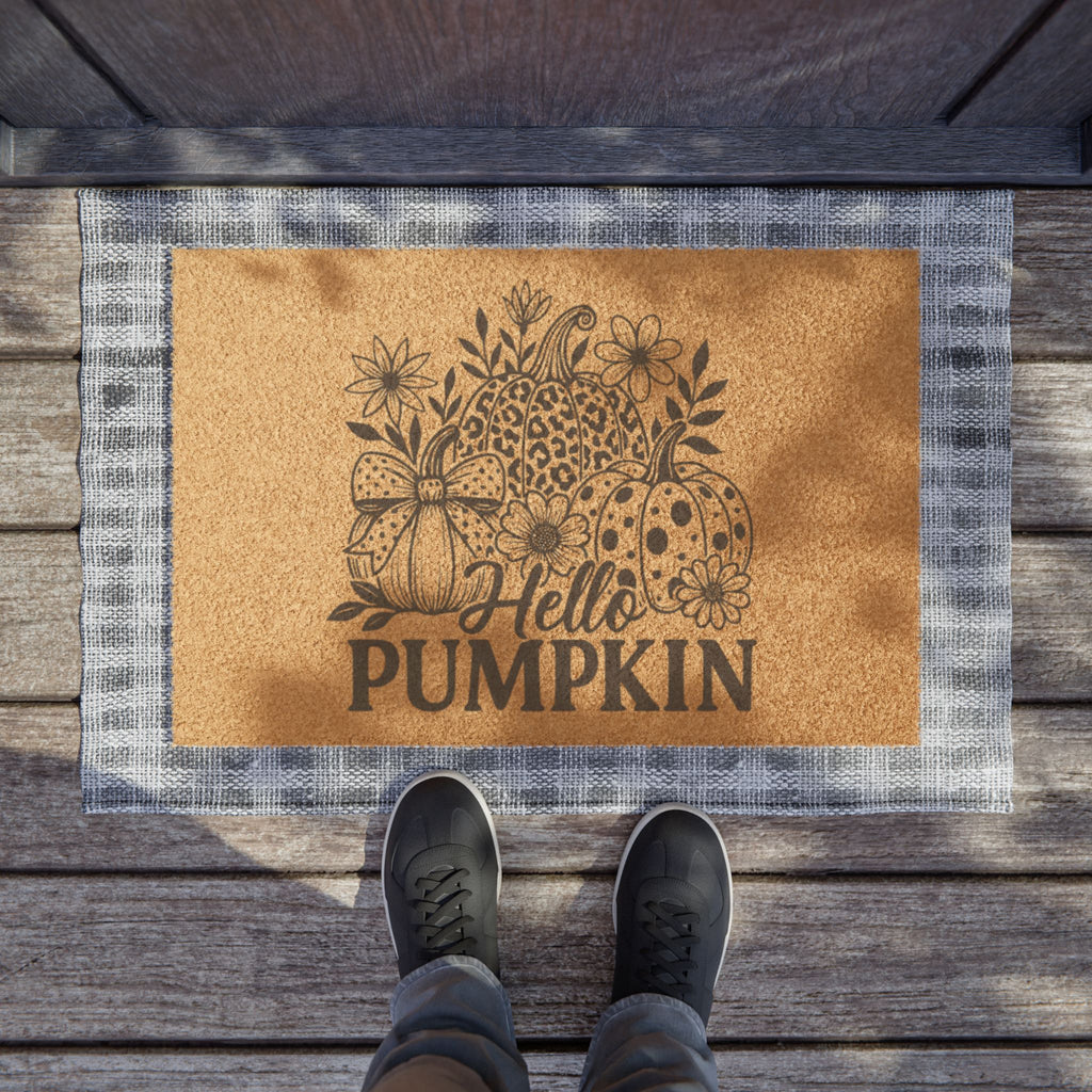 Hello Pumpkin Doormat — Fall Pumpkin Welcome Mat